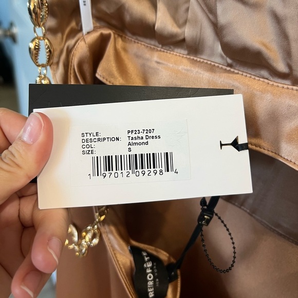 NWT Retrofete Tasha Dress in almond - shell chain straps - size S - Picture 10 of 10